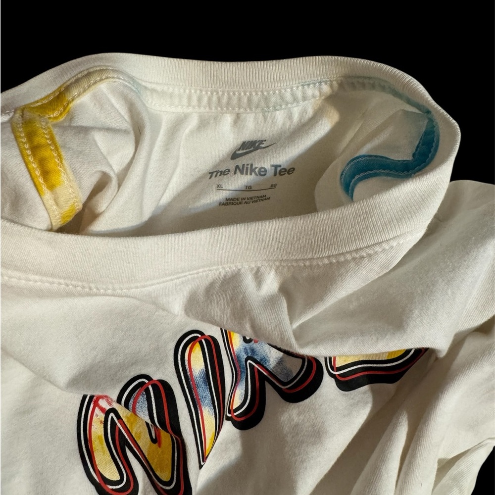 Nike White Tee with Colorful Logo - Picture 6 of 9